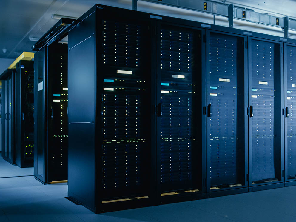 Photo of a cloud storage server room.